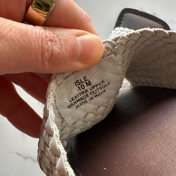 Beach by Matisse Isle Slide White Brown Sandal Sz 10 - Picture 6 of 6